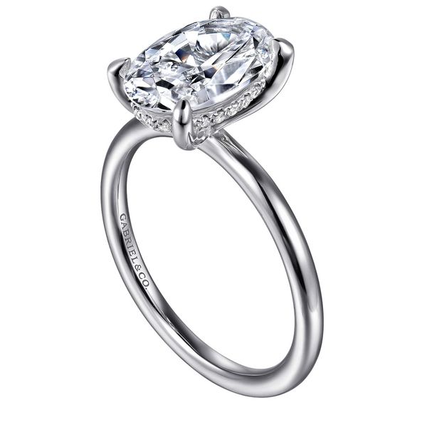 Gabriel & Co. Anuk 14K White Gold Oval Hidden Halo Diamond Engagement Ring Image 3 Shannon Jewelers Spring, TX