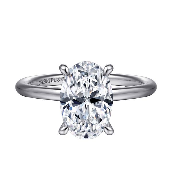 Gabriel & Co. Anuk 14K white gold oval hidden halo diamond engagement ring setting