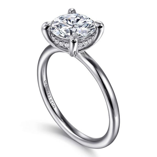 Gabriel & Co. Anuk 14K White Gold Round Hidden Halo Diamond Engagement Ring Image 3 Shannon Jewelers Spring, TX