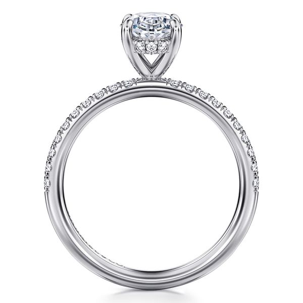 Gabriel & Co. Allison 14K White Gold Oval Hidden Halo Diamond Engagement Ring Image 2 Shannon Jewelers Spring, TX