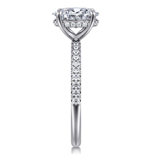 Gabriel & Co. Allison 14K White Gold Oval Hidden Halo Diamond Engagement Ring Image 4 Shannon Jewelers Spring, TX