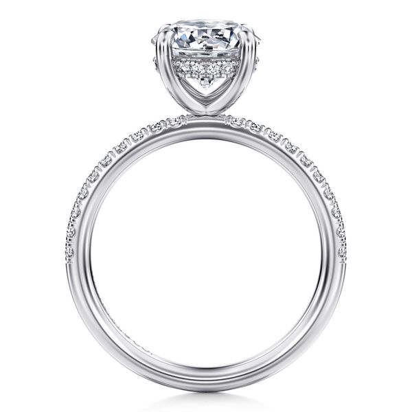 Gabriel & Co. Allison 14K White Gold Round Hidden Halo Diamond Engagement Ring Image 2 Shannon Jewelers Spring, TX