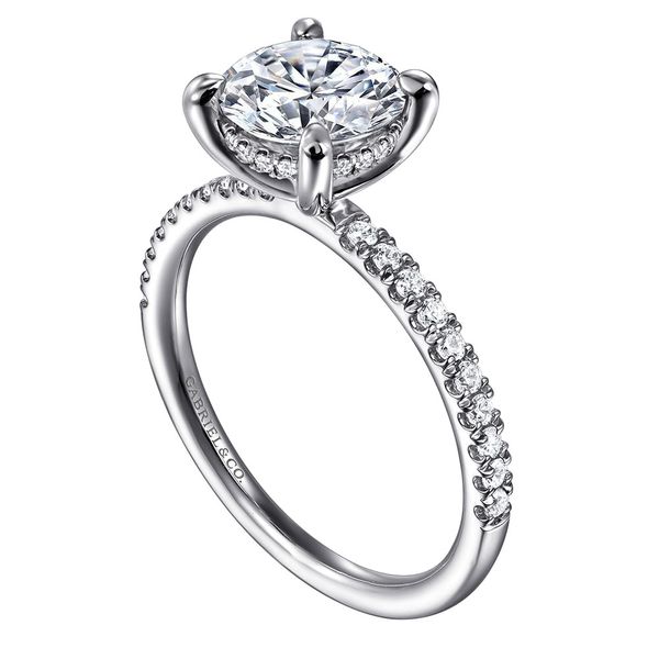 Gabriel & Co. Allison 14K White Gold Round Hidden Halo Diamond Engagement Ring Image 3 Shannon Jewelers Spring, TX