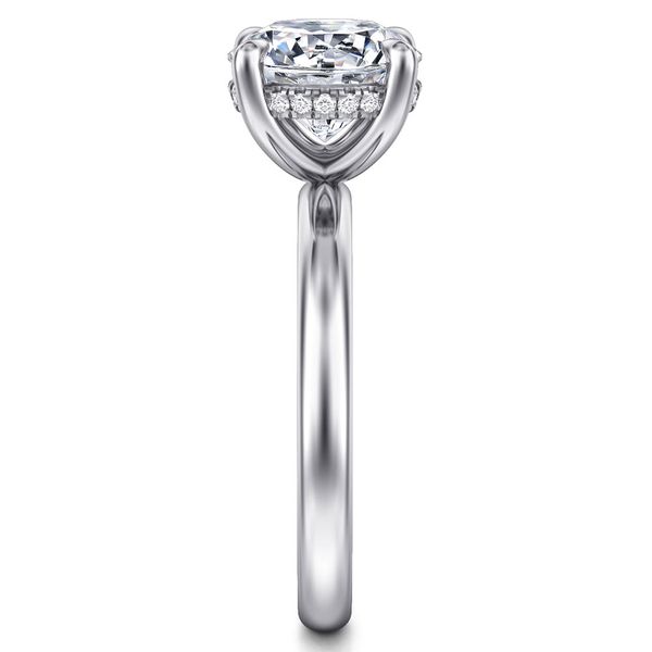 Gabriel & Co. Peace 14K White Gold Round Hidden Halo Diamond Engagement Ring Image 4 Shannon Jewelers Spring, TX