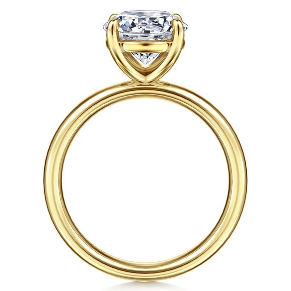 Gabriel & Co. Unite 14K Yellow Gold Round Solitaire Diamond Engagement Ring Image 2 Shannon Jewelers Spring, TX