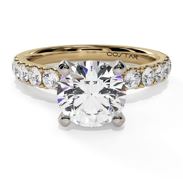 14K Yellow Gold French Pavé Diamond Engagement Ring Shannon Jewelers Spring, TX