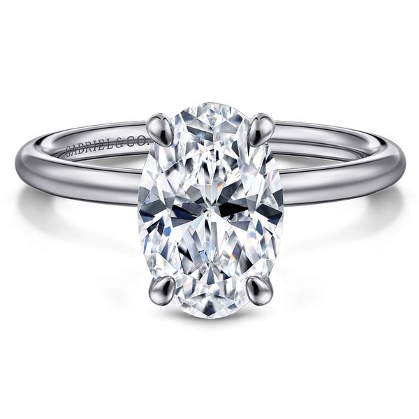 Gabriel & Co. Tiana 14K white gold oval solitaire diamond engagement ring setting