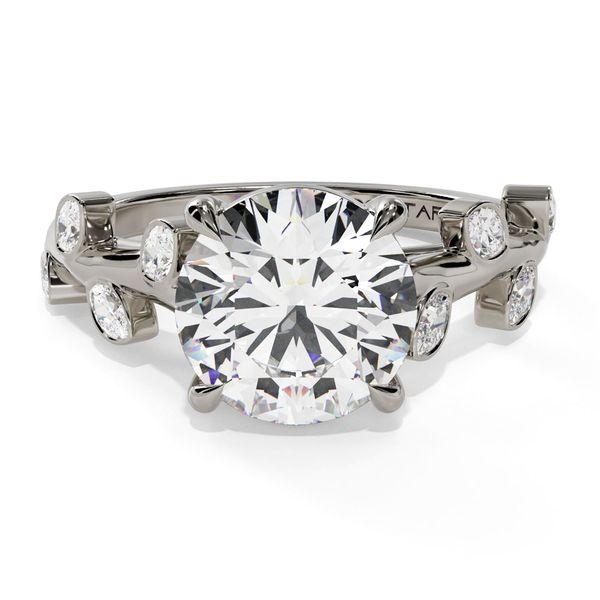 14K White Gold Nature Inspired Leaf Diamond Engagement Ring Shannon Jewelers Spring, TX