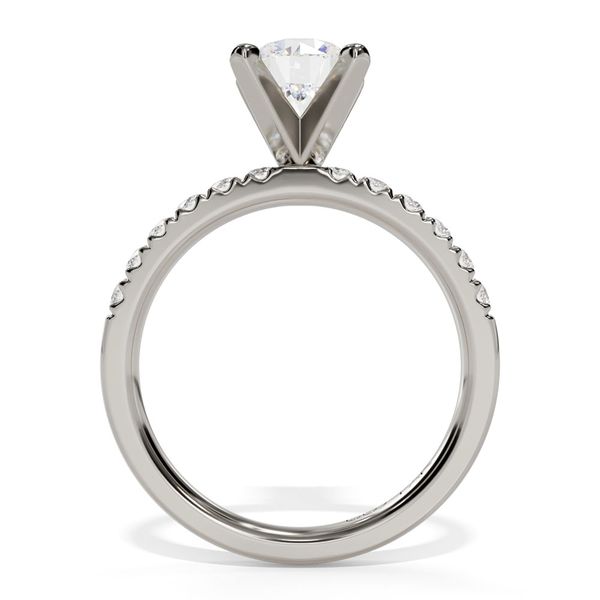 14K White Gold French Pavé Diamond Engagement Ring Image 2 Shannon Jewelers Spring, TX