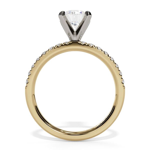 14K Yellow Gold French Pavé Diamond Engagement Ring Image 2 Shannon Jewelers Spring, TX