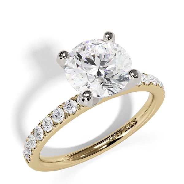 14K Yellow Gold French Pavé Diamond Engagement Ring Image 3 Shannon Jewelers Spring, TX