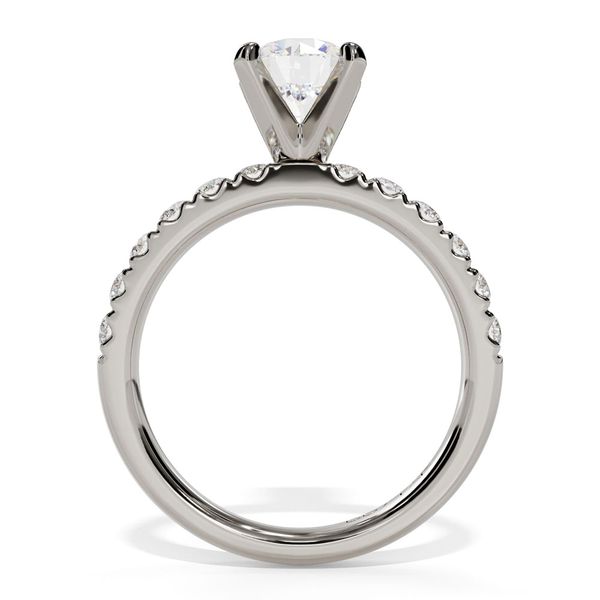 14K White Gold French Pavé Diamond Engagement Ring Image 2 Shannon Jewelers Spring, TX