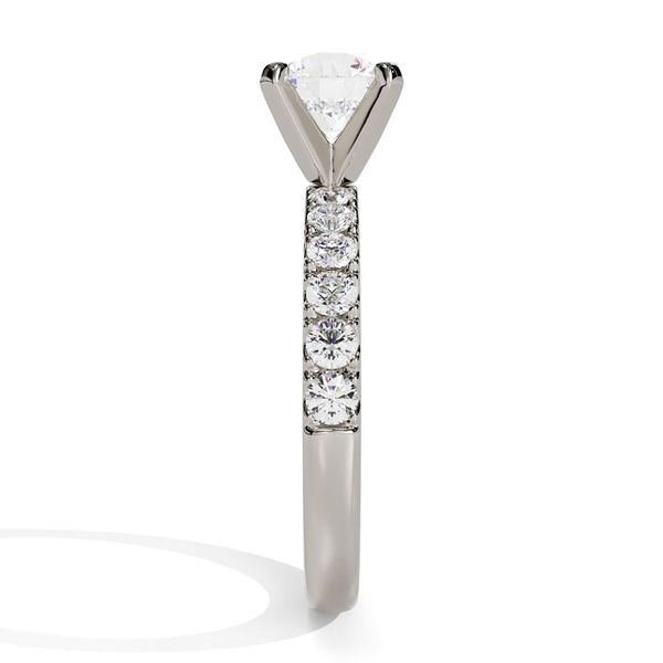 14K White Gold French Pavé Diamond Engagement Ring Image 4 Shannon Jewelers Spring, TX