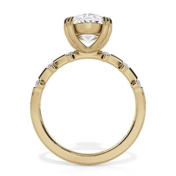 14K Yellow Gold Spaced Floating Diamond Engagement Ring for Oval Center Stone Image 2 Shannon Jewelers Spring, TX