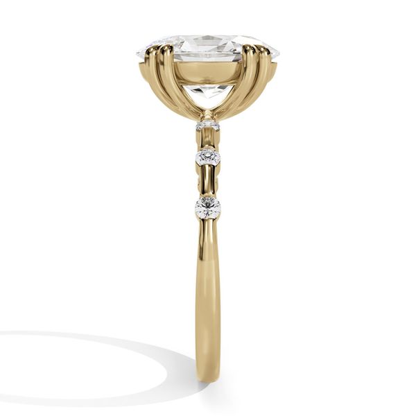 14K Yellow Gold Spaced Floating Diamond Engagement Ring for Oval Center Stone Image 4 Shannon Jewelers Spring, TX