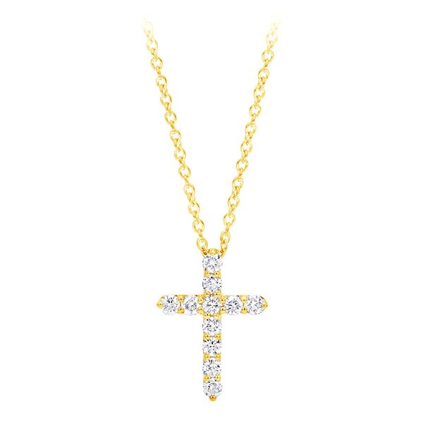 14k Yellow Gold Diamond Cross Pendant Shannon Jewelers Spring, TX