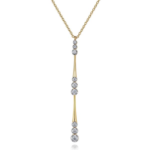 Gabriel & Co. 14K yellow gold 0.36ct diamond drop lariat Y necklace