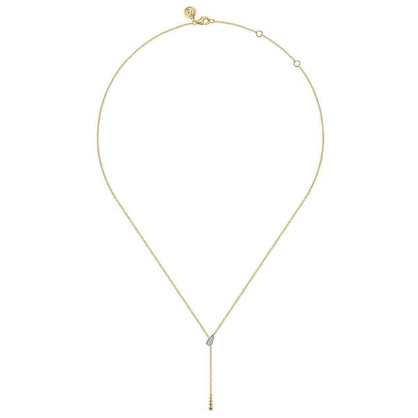 Gabriel & Co. 14K White & Yellow Gold Diamond Lariat Necklace Image 2 Shannon Jewelers Spring, TX