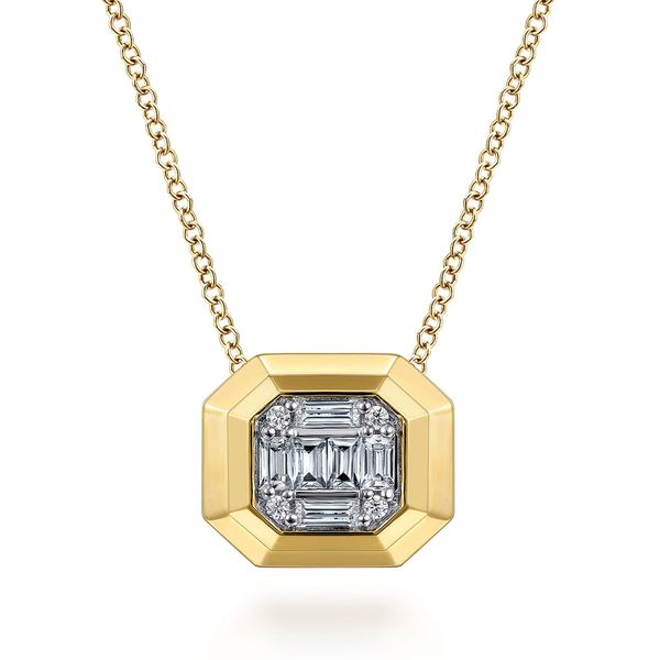 Gabriel & Co. 14K yellow gold 0.33ct diamond pendant necklace