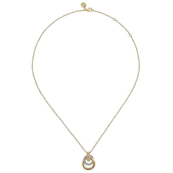 Gabriel & Co. 14K White & Yellow Gold Diamond Pendant Necklace Image 2 Shannon Jewelers Spring, TX