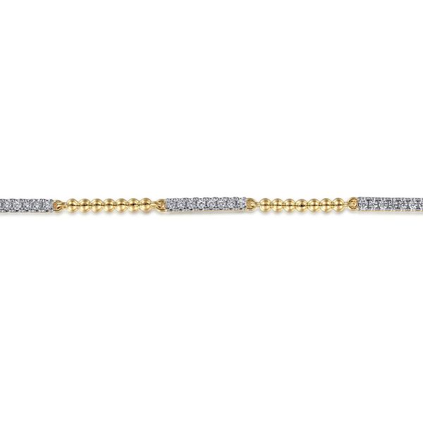 Gabriel & Co. 14K Yellow Gold Diamond Tennis Bracelet Image 2 Shannon Jewelers Spring, TX
