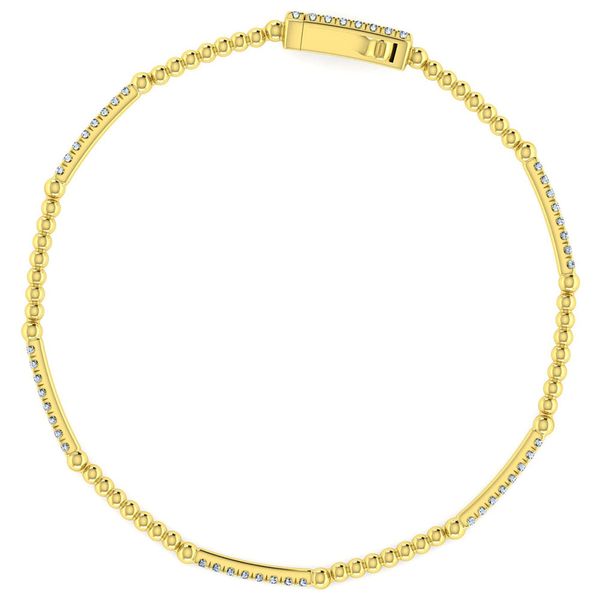 Gabriel & Co. 14K Yellow Gold Diamond Tennis Bracelet Image 3 Shannon Jewelers Spring, TX