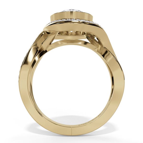 Costar Oval Lab-Grown Diamond Engagement Ring with Bezel Set Center, Pavé Halo & Infinity Shank Image 2 Shannon Jewelers Spring, TX