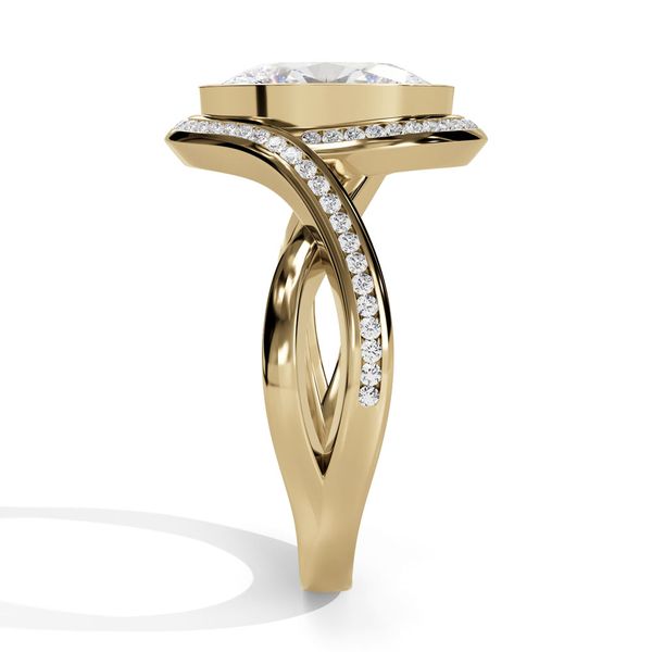 Costar Oval Lab-Grown Diamond Engagement Ring with Bezel Set Center, Pavé Halo & Infinity Shank Image 4 Shannon Jewelers Spring, TX