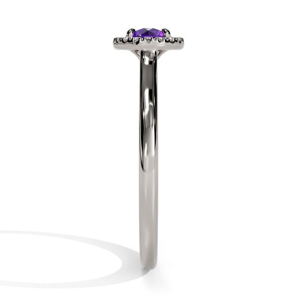10k White Gold Amethyst and Diamond Birthstone Fashion Ring Image 4 Shannon Jewelers Spring, TX
