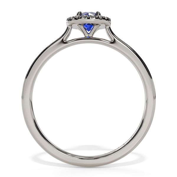 10k White Gold Blue Sapphire and Diamond Birthstone Fashion Ring Image 2 Shannon Jewelers Spring, TX