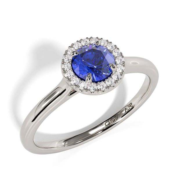 10k White Gold Blue Sapphire and Diamond Birthstone Fashion Ring Image 3 Shannon Jewelers Spring, TX