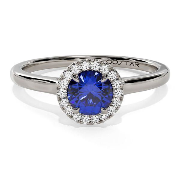 10k White Gold Blue Sapphire and Diamond Birthstone Fashion Ring Shannon Jewelers Spring, TX