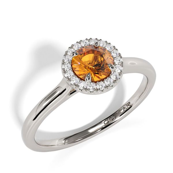 10k White Gold Citrine and Diamond Birthstone Fashion Ring Image 3 Shannon Jewelers Spring, TX