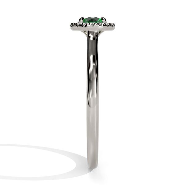 10k White Gold Emerald and Diamond Birthstone Fashion Ring Image 4 Shannon Jewelers Spring, TX
