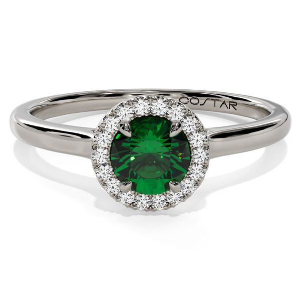10k White Gold Emerald and Diamond Birthstone Fashion Ring Shannon Jewelers Spring, TX