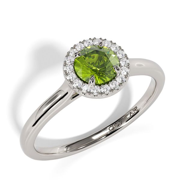 10k White Gold Peridot and Diamond Birthstone Fashion Ring Image 3 Shannon Jewelers Spring, TX