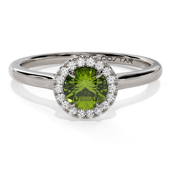 10k White Gold Peridot and Diamond Birthstone Fashion Ring Shannon Jewelers Spring, TX
