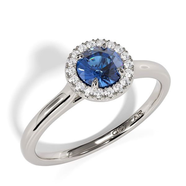 10k White Gold Blue Topaz and Diamond Birthstone Fashion Ring Image 3 Shannon Jewelers Spring, TX