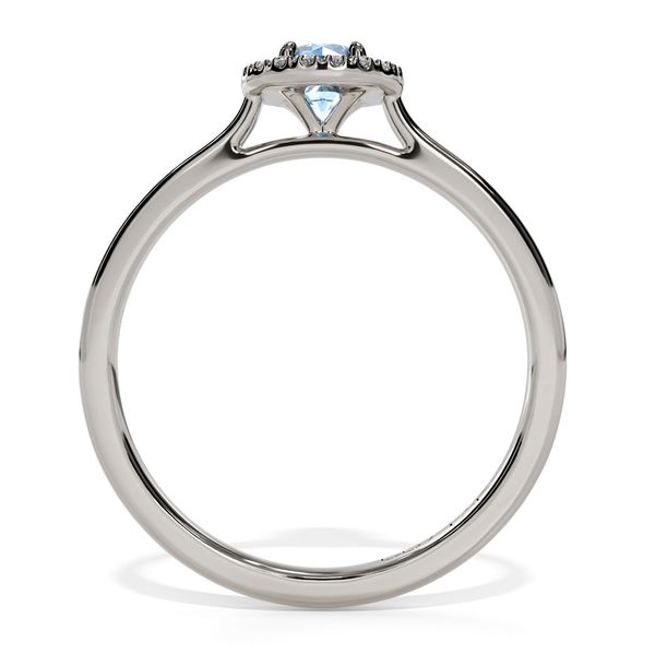 10k White Gold Aqua and Diamond Birthstone Fashion Ring Image 2 Shannon Jewelers Spring, TX