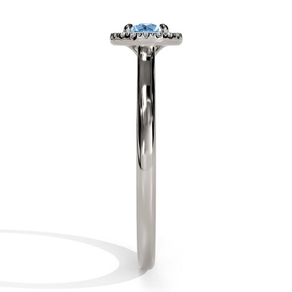 10k White Gold Aqua and Diamond Birthstone Fashion Ring Image 4 Shannon Jewelers Spring, TX