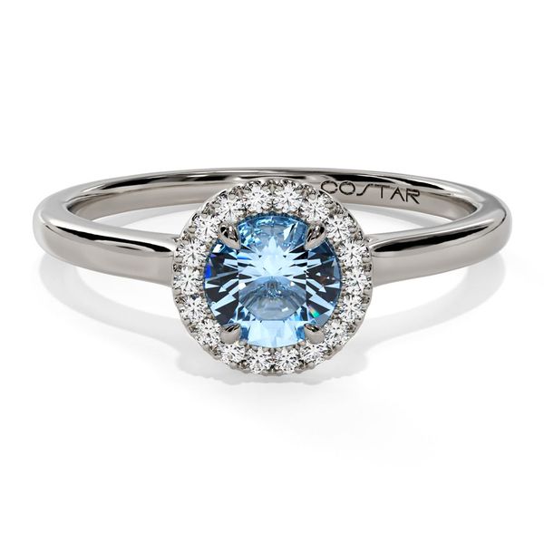 10k White Gold Aqua and Diamond Birthstone Fashion Ring Shannon Jewelers Spring, TX