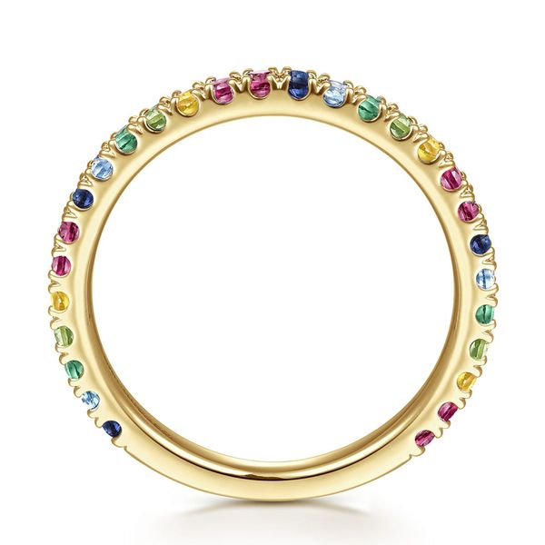 Gabriel & Co. 14K Yellow Gold Rainbow Color Stone Stackable Ring Image 2 Shannon Jewelers Spring, TX