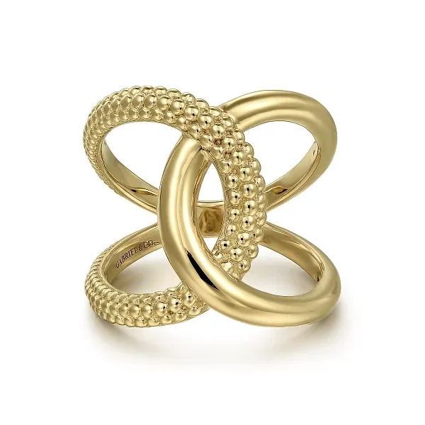 Gabriel & Co. 14K Yellow Gold Bujukan Twisted Ladies Ring Shannon Jewelers Spring, TX