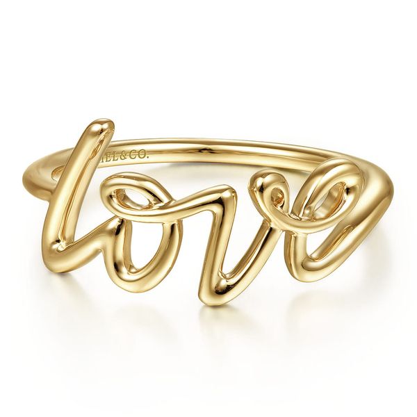 Gabriel & Co. 14K yellow gold love ring