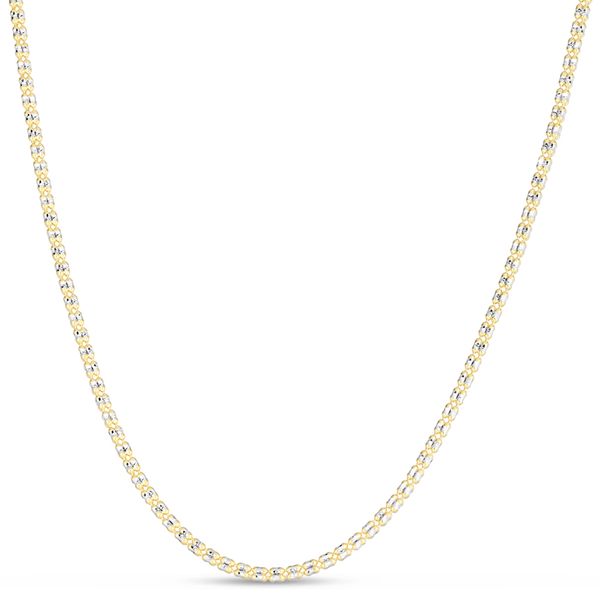 14K Two-Tone Gold 2.7mm Fancy Ice Chain Necklace Shannon Jewelers Spring, TX