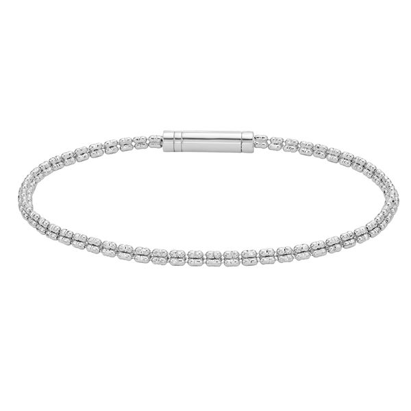 14K White Gold 2.7mm Fancy Ice Chain Bracelet Shannon Jewelers Spring, TX