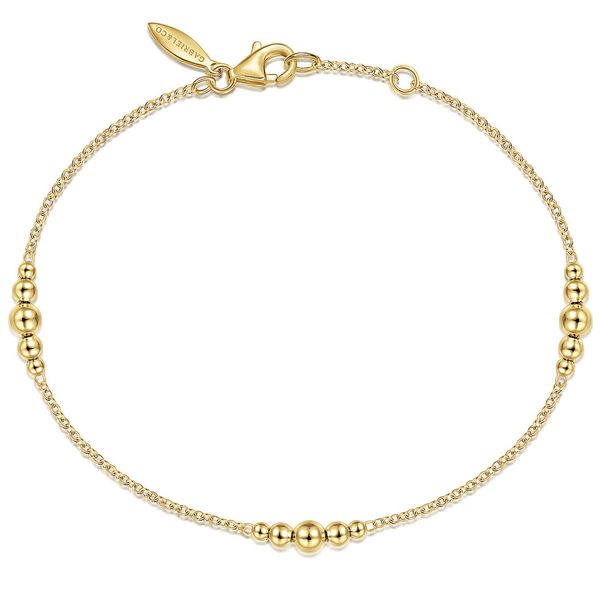 Gabriel & Co. 14K yellow gold beaded stations bracelet