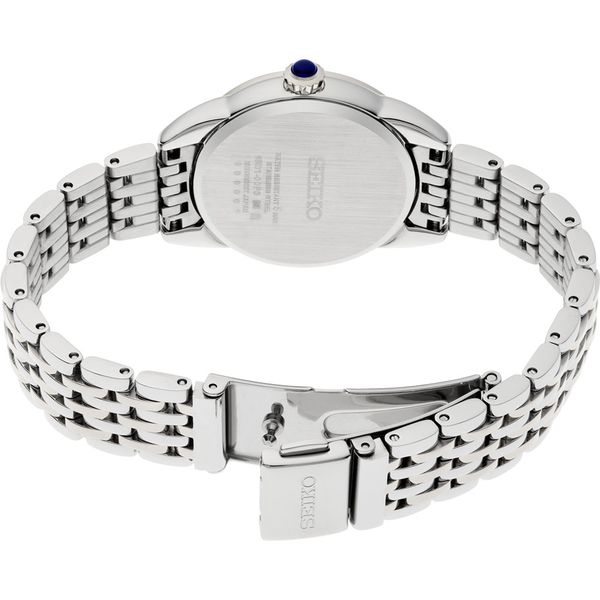 Seiko Essentials Stainless Steel Watch with Blue Accents | 50M Water Resistant Image 3 Shannon Jewelers Spring, TX