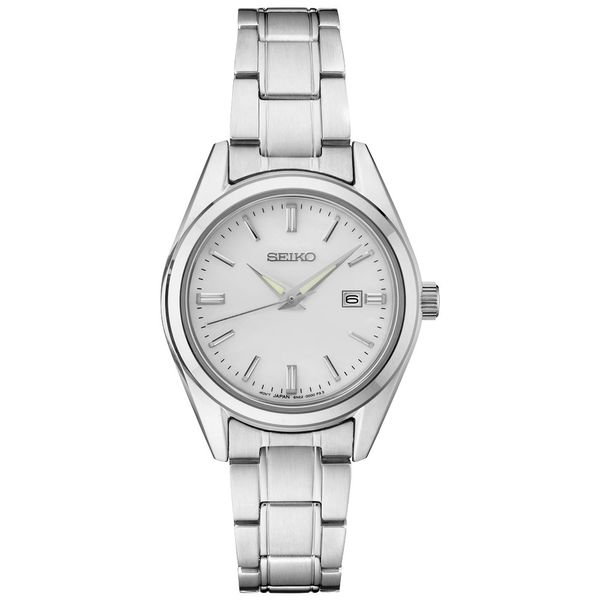Seiko Essentials Stainless Steel Watch with Silver Sunray Dial -- 100M Shannon Jewelers Spring, TX
