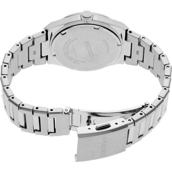 Seiko Essentials Dark Blue Dial Stainless Steel Watch | 100M Water Resistant Image 3 Shannon Jewelers Spring, TX